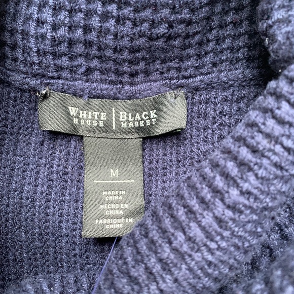 WHBM Textured Sleeveless Turtleneck Tabard Sweater Blue NWT $98 Size Medium - Picture 6 of 9